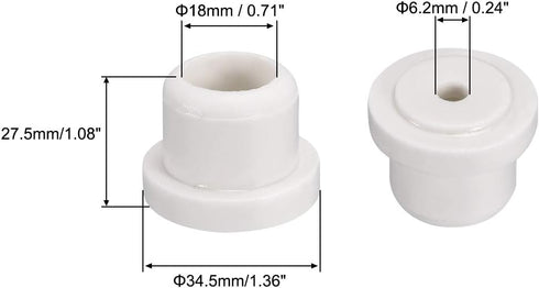 uxcell 5pcs 6.2mm Hole Dia Ceramic Insulator Bead Round Shaped for Heat Shrink Tubing Heating Wire