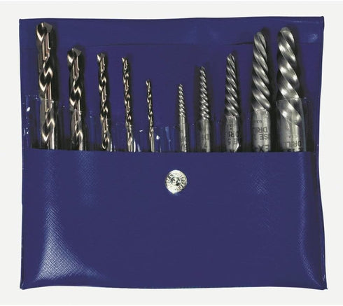 Irwin Tools 11118 10 Piece Set Spiral Flute Screw Extractors with Jobber Length Cobalt Alloy Steel Bits