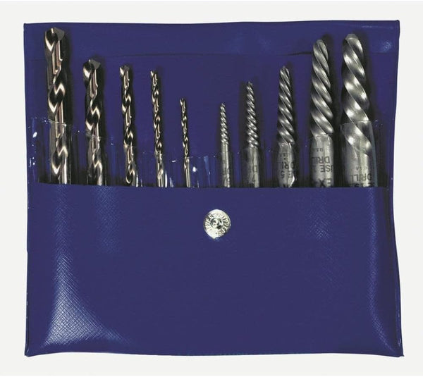 Irwin Tools 11118 10 Piece Set Spiral Flute Screw Extractors with Jobber Length Cobalt Alloy Steel Bits