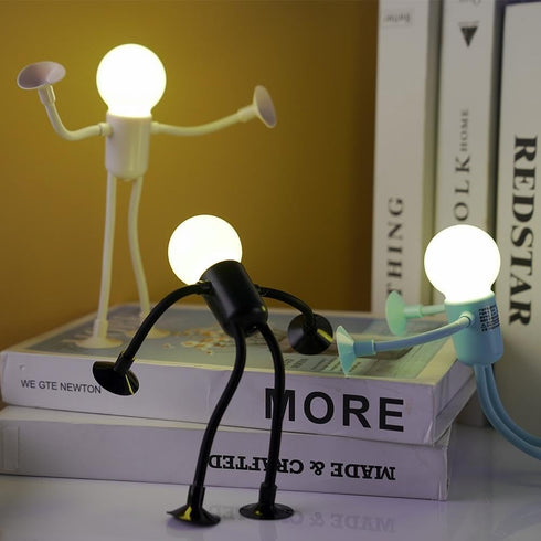 Generic Bulb Changeable Shape Funny Sportsman Night Light, DIY Shape Night Lights Cute Light Man Mini Lamp Suction Cup