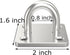 4 Pcs 2 x 1.6 Inch 304 Stainless Steel Ceiling Hooks Pad Eyes Plate Marine Hardware Hooks with Screws