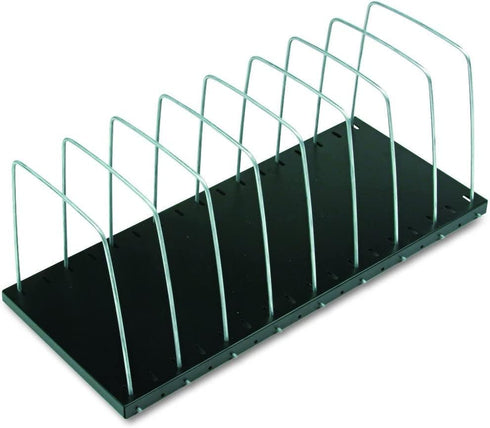 MMF Industries STEELMASTER Adjustable Desk File Organizer Rack, 8 Compartments, Black