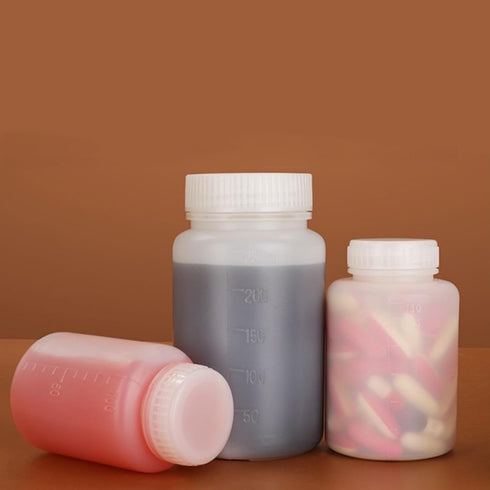250ml/8.5oz Plastic Lab Chemical Reagent Bottles - Wide Mouth, Secure Sample Sealing, Liquid Storage (10 Pcs)