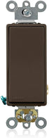 Leviton 5621-2 20-Amp 120/277-Volt Decora Plus Rocker Single-Pole AC Quiet Switch, Brown