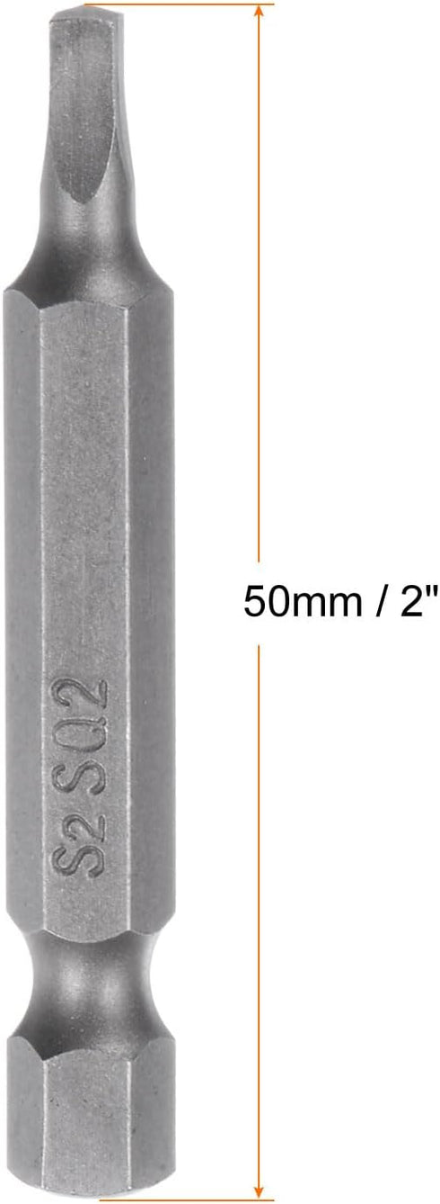 2pcs SQ2 Square Screwdriver Bit 1/4" Hex Shank 2" Length Magnetic Security Screw Driver Power Tool by HARFINGTON