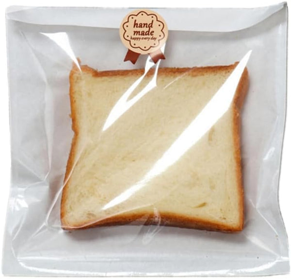 Nanaiche 100 Pcs White Kraft Bread Bag Bakery Bags with Window,Toast bag Toast