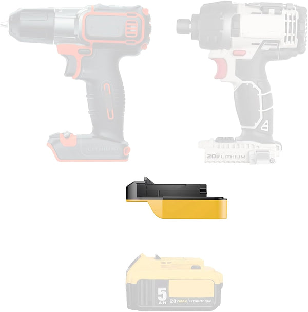 Adapter Only Fits Black & Decker, Compatible with DeWalt 20v MAX Li-Ion Battery - Adapter Only
