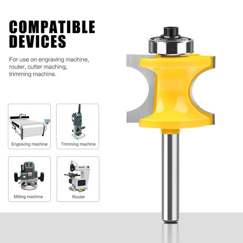 5PCS 1/4-Inch Set Radius:1/4",3/8",1/2",5/8",3/4" WSOOX Bullnose Beading Router Bits with Shank Carbide-Tipped Corner