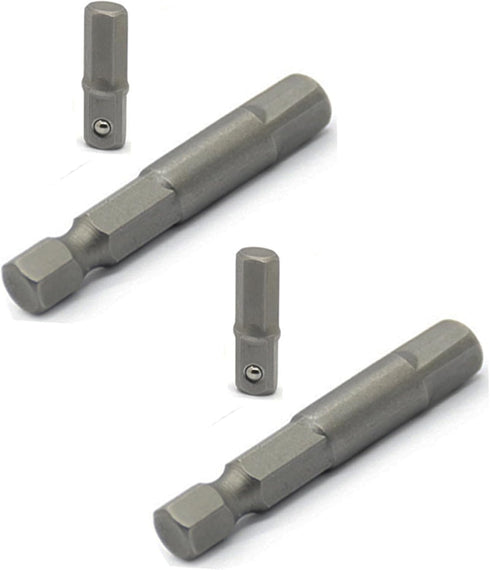 1/4" Hex to 1/4" Socket Adapter - Power Tool Replacement Part (4 Pieces) for Drill Driver and Pneumatic Drill