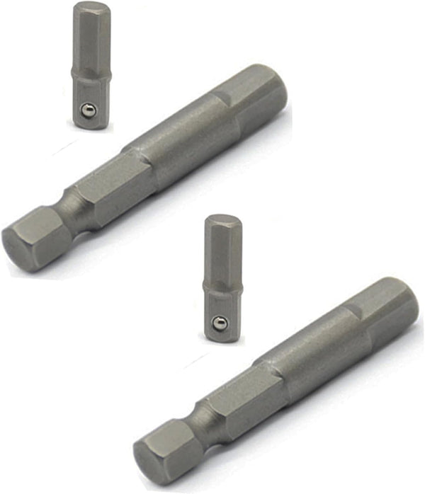 1/4" Hex to 1/4" Socket Adapter - Power Tool Replacement Part (4 Pieces) for Drill Driver and Pneumatic Drill