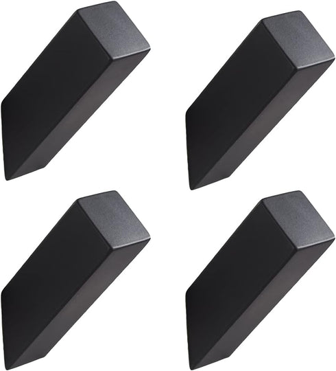 YJ YANJUN Black Towel Hooks - 4 Pack Wall Mounted Stainless Steel Robe Coat Hooks for Bathroom & Kitchen