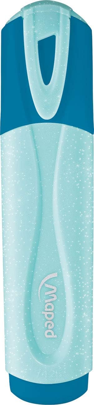 Maped Fluo Peps Pastel Glitter Highlighters, Pack of 12, Innovative Dual-Beveled Tip, Enhanced Visibility