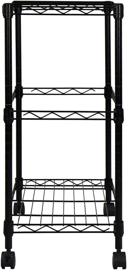 Oceanstar 2-Tier Metal Rolling File Cart, 24 in. L x 12.4 in. W x 28 in. H, Black