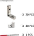 20pcs/lot 1" x 1" Aluminum Extrusion Profiles - 1010 Series L-Shape Interior Corner Connector Joint Bracket