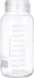 3 Pack 1000 mL Wide Mouth Graduated Round Reagent Media/Storage Lab Glass Bottle with GL80 Blue Cap
