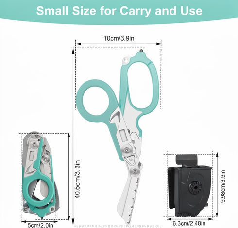 SUVIVISUN 6-in-1 Foldable Multi-Tool, Stainless Steel Trauma Shears with Holster for EMT, Outdoor Camping & Daily