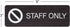 Staff Only Indoor Adhesive Mount Door and Wall Sign for Restaurants and Small Businesses, 3" x 9" - Dark Wood
