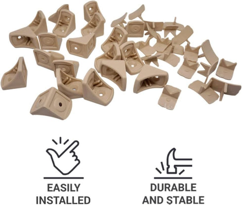 Generic (Pack 20 0.94" 0.94" 0.78" (24 24 20 mm), 90 (20, of pcs) Beige Shelf Brackets x x x x Furniture Corner Joints
