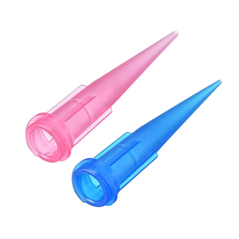 MECCANIXITY Dispenser Needle Tip Blue 22ga x 1.26" & Pink 20ga x 1.26" Plastic Blunt Tip Tapered Fill Needle