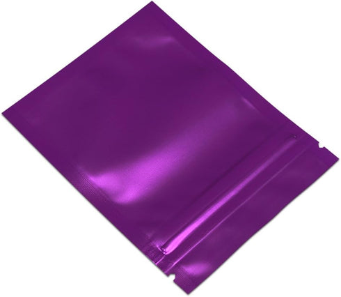 FERENLI 100 Pcs Mylar Zipper Lock Food Storage Bags, Matte Aluminum Foil Airtight Pouches (7.5x10cm, Purple)