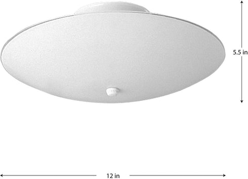 12" 2-Light P4609-30, Progress Lighting Round Glass Close-to-Ceiling, Indoor, White
