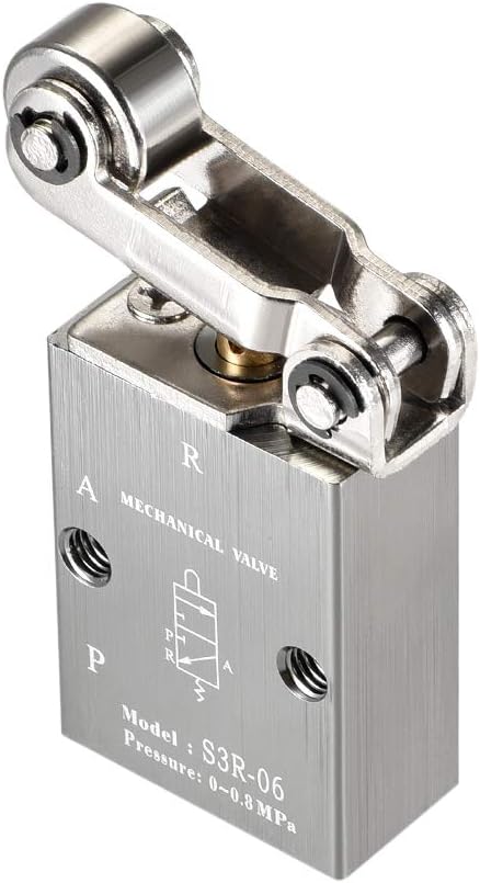 uxcell 2 Position 3 Way 1/8" PT Manual Hand Pull Pneumatic Solenoid Mechanical Valve, S3R-06