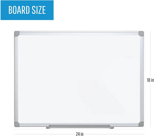 MasterVision Whiteboard Earth, Melamine Dry Erase Board, 18" x 24", Double Sided with Aluminum Frame