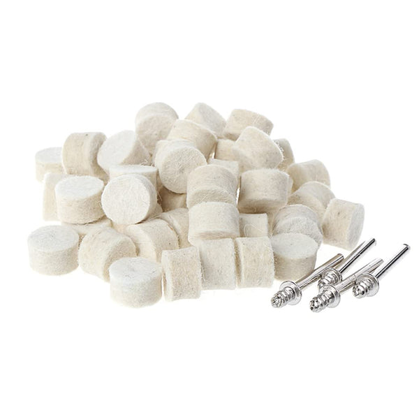 Luo ke 60 Pcs Wool Felt Polishing Pads Quickly Changed Wool Buffing