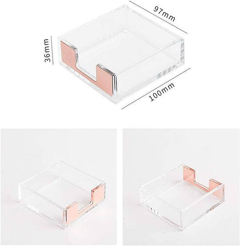 Clear Acrylic Sticky Note Holder, Memo Pad Dispenser Box, Message Pad Storage for Office, Home, School, Business Card