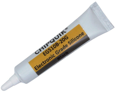 Chip Quik EGS10B-20G Electronics Grade Silicone Adhesive Sealant, 20g Squeeze Tube (Black) for Precision Dispensing
