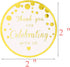 Thank You for Celebrating with Us Stickers, Round Circle Favor Gift Labels, Metallic Gold Ink, 50-Pack, 2 Inch