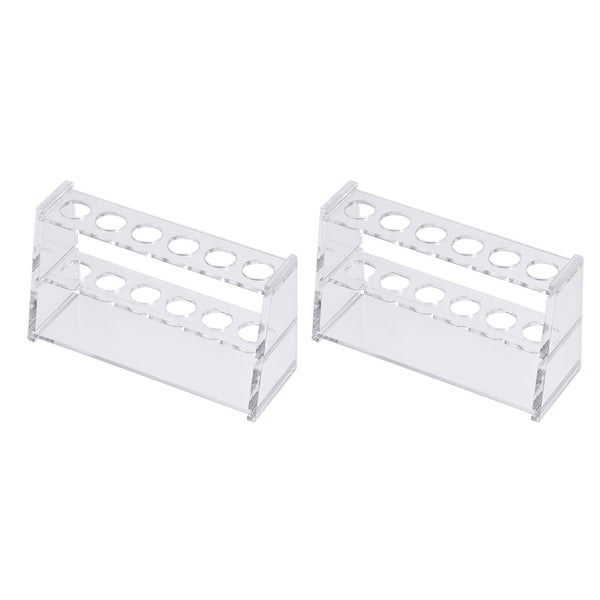 YOKIVE 2 Pcs Tube Rack Holder, Acrylic Test Tube Rack for 10ml Lab Test Tubes, Clear with 6-Sockets