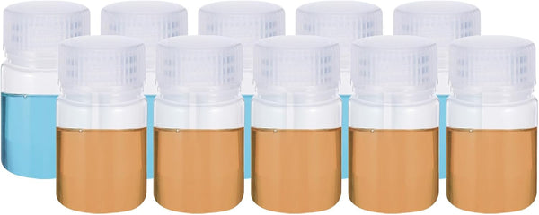 PATIKIL 24 Pcs 30ml Reagent Bottles, PP Wide Mouth Round with Screw Cap for Lab Liquid Storage, Transparent