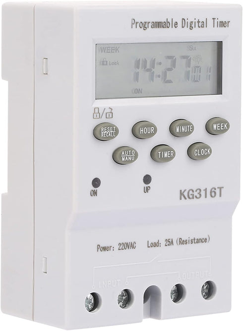 YWBL-WH Microcomputer Time Control Switch KG316T 220V Programmable Digital Timer Switch 1Min - 168H