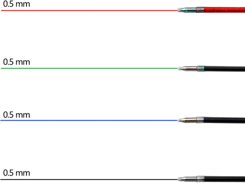 DunBong Ballpoint Pen Refills, 0.5 mm Ink Pen Replace Refills, 10-Pack in Black, Blue, Red, Green