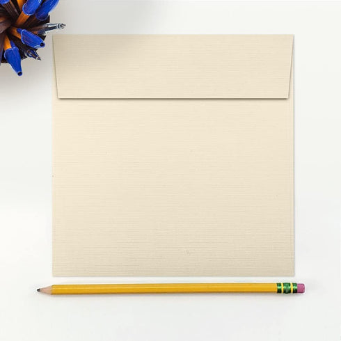 LUXPaper Square Invitation Envelopes | Natural Linen | Peel & Press | 6 1/2" x 6 1/2" | 80lb. Text | 50 Qty