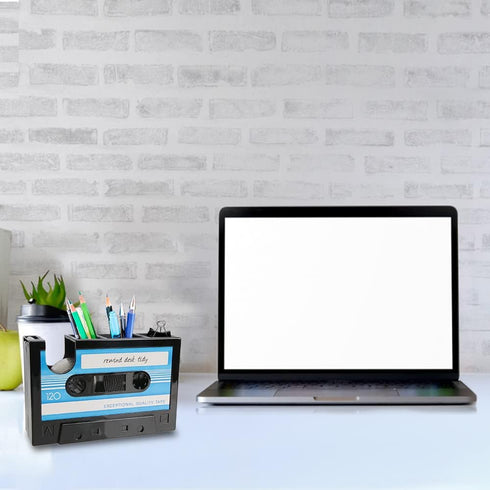 YXQ Fun Tape Dispenser, Unique Novelty Pen Dispenser for Cool Retro Desk Accessories, Blue