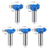 JGZUI 5Pcs Set,1/2" 13/64", 15/64", 5/16", 25/64", 15/32", Three-Blade Slot Cutter Router Bit, ''T'' Type Slotting Bit
