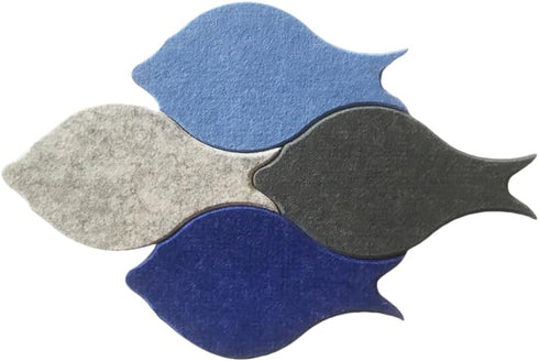8 12.20X6.69X0.70In MAGICLULU Pcs Fish Felt Tiles Self-Adhesive Bulletin Board Decorative Wall Stickers for Office Home