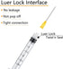 100 Pack 3ml/cc Luer Lock Plastic Syringe with 25Ga Needle, Lab Measuring Tools for Industrial Dispensing