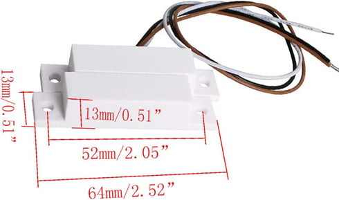 Magnetic Reed Switch MC-32 NC/NO Surface Mount Wired Door Window Alarm, Sets of 5, White