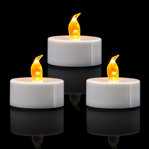 LED Tea Lights, 24 Pack Flickering Flameless Tea Lights, Warm Yellow, Last 200H+, Battery Operated for Decoration