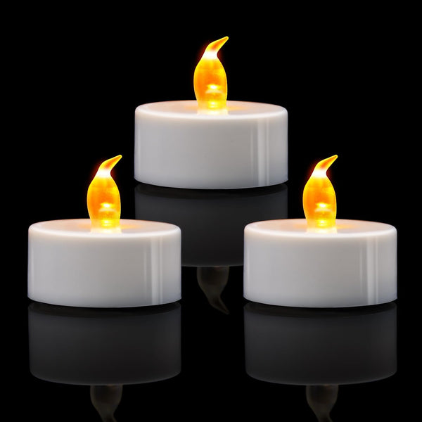 LED Tea Lights, 24 Pack Flickering Flameless Tea Lights, Warm Yellow, Last 200H+, Battery Operated for Decoration