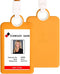 Badge Holder ID Silicone Card Holder - Vertical with Lanyard Neck Strap, Heavy Duty for Offices (Yellow)