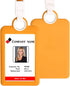Badge Holder ID Silicone Card Holder - Vertical with Lanyard Neck Strap, Heavy Duty for Offices (Yellow)