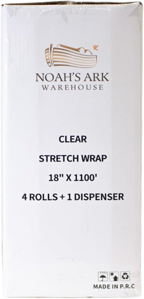 Noah's Ark Warehouse 18 Inch 1100ft Stretch Wrap, Industrial Strength Puncture Resistant for Packing