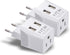 Ceptics European, Egypt Travel Adapter Plug with Dual USB - Type C - 2 Pack - Light Weight for Cell Phones, Chargers,