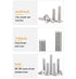 binifiMux 10pcs M6 x 55mm Rivet Countersunk Socket Cap Allen Head Bolts Screws for Furniture, 304 Stainless Steel