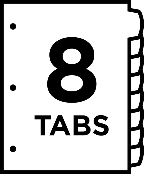 Avery Big Tab Printable White Label Dividers with Easy Peel, 8 Tabs, 1 Set (14437)