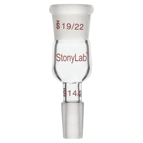 stonylab Glass Reducing Connecting Adapter, Borosilicate Glass 19/22 Outer to 14/20 Inner Joint